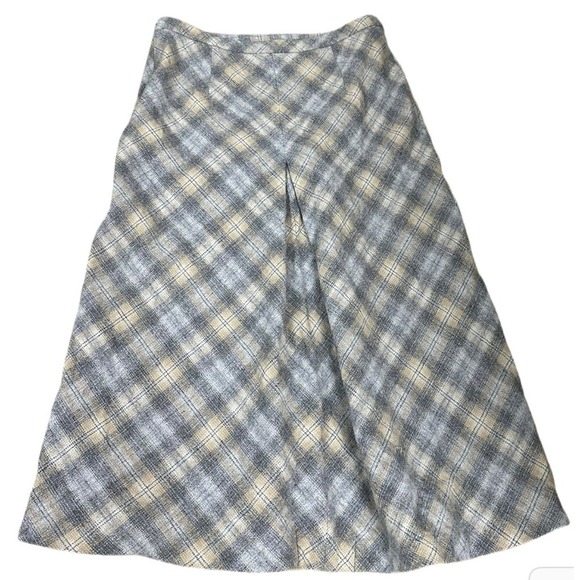 Pendleton 100% Virgin Wool Plaid Skirt Grey Pleaded Size 6 Knee Length - Picture 2 of 6